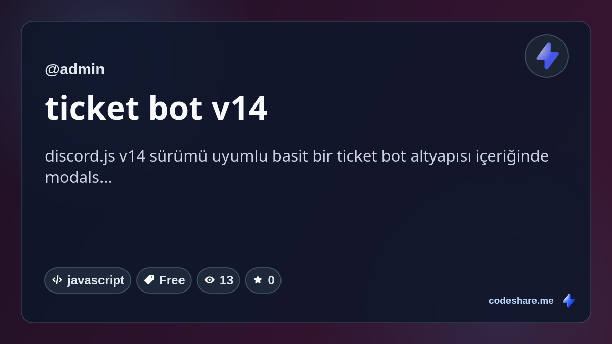 ticket bot v14