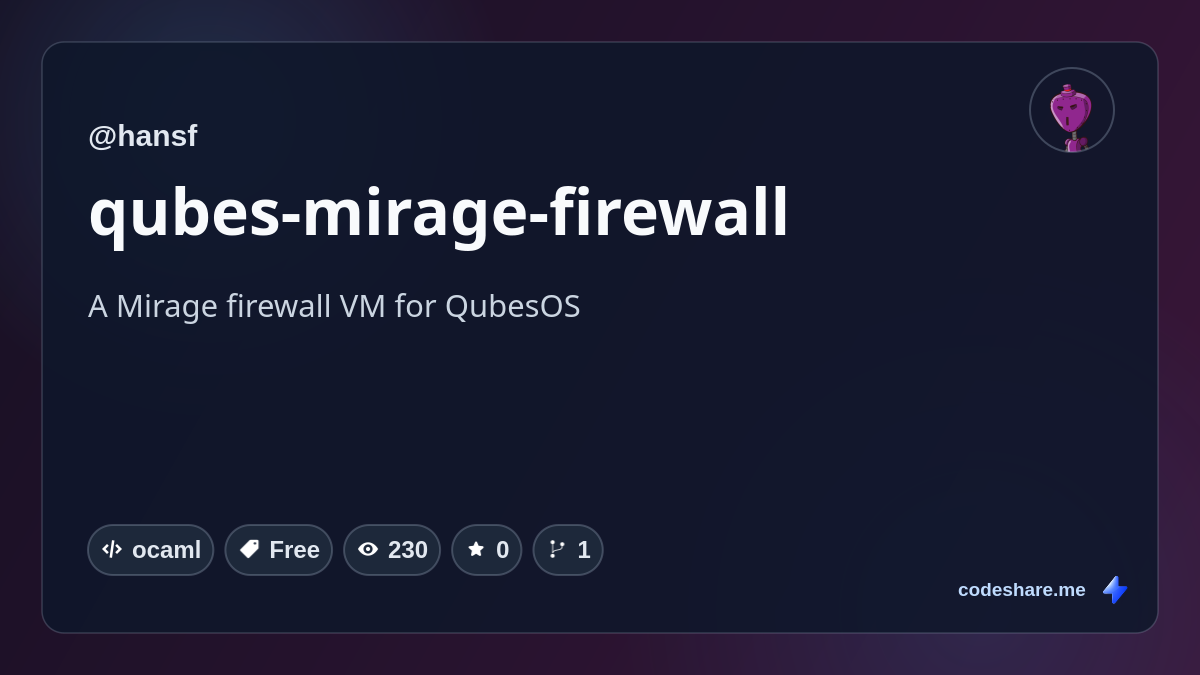 qubes-mirage-firewall