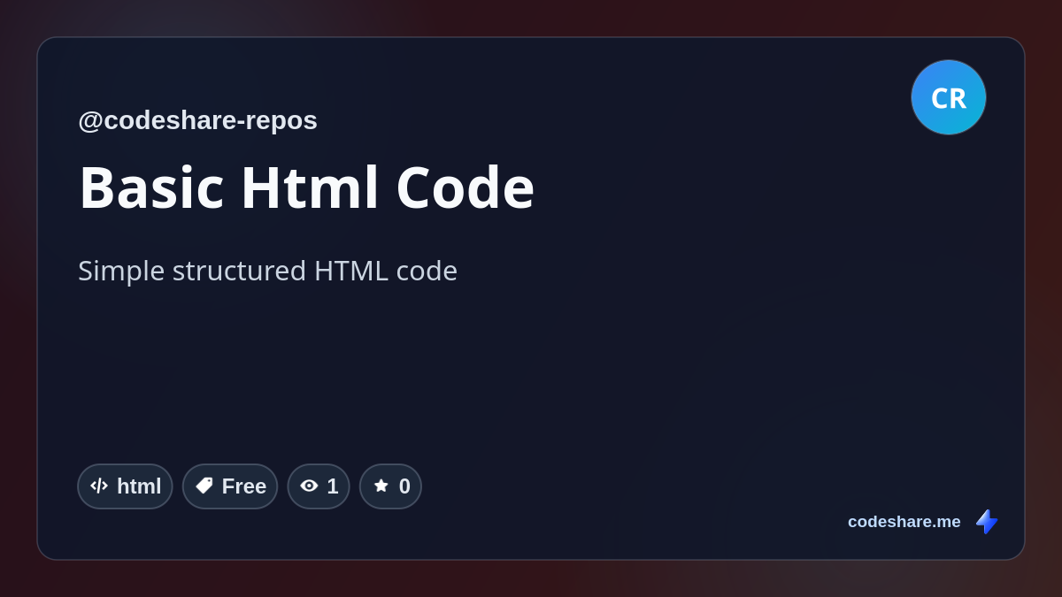 Basic Html Code