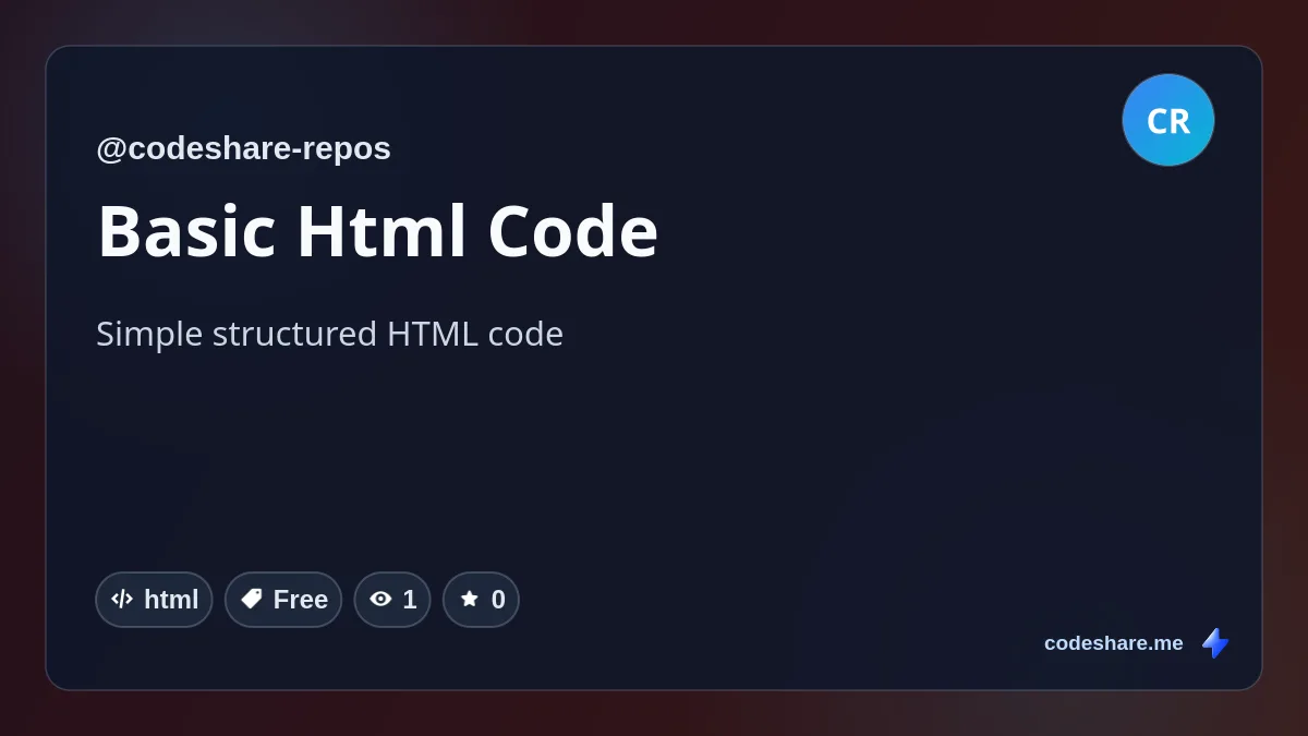 Basic Html Code