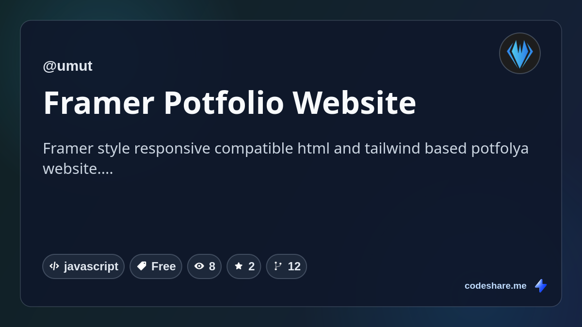 Framer Potfolio Website