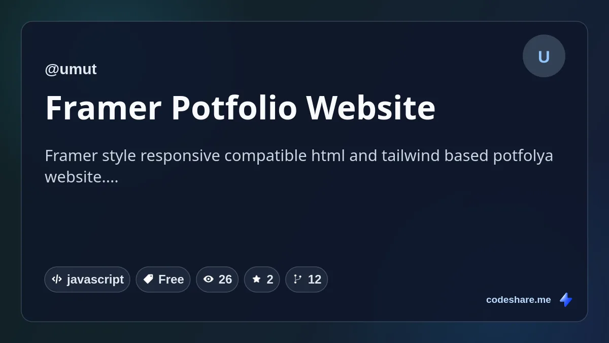 Framer Potfolio Website
