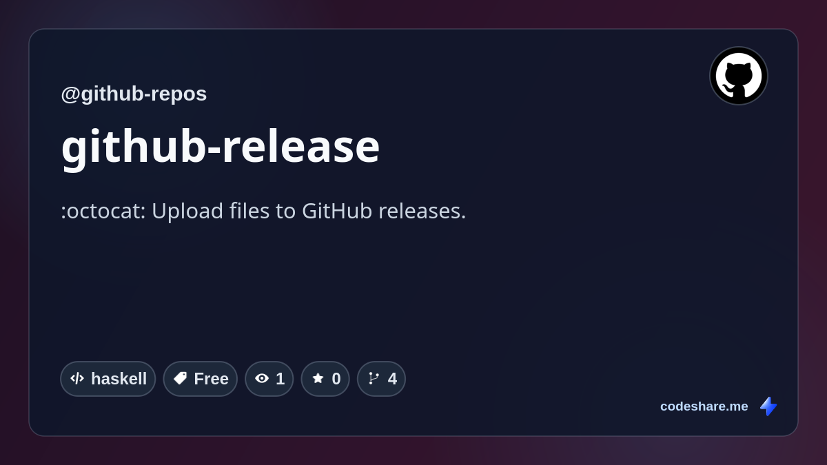 github-release by @amolisalian722 | CodeShare