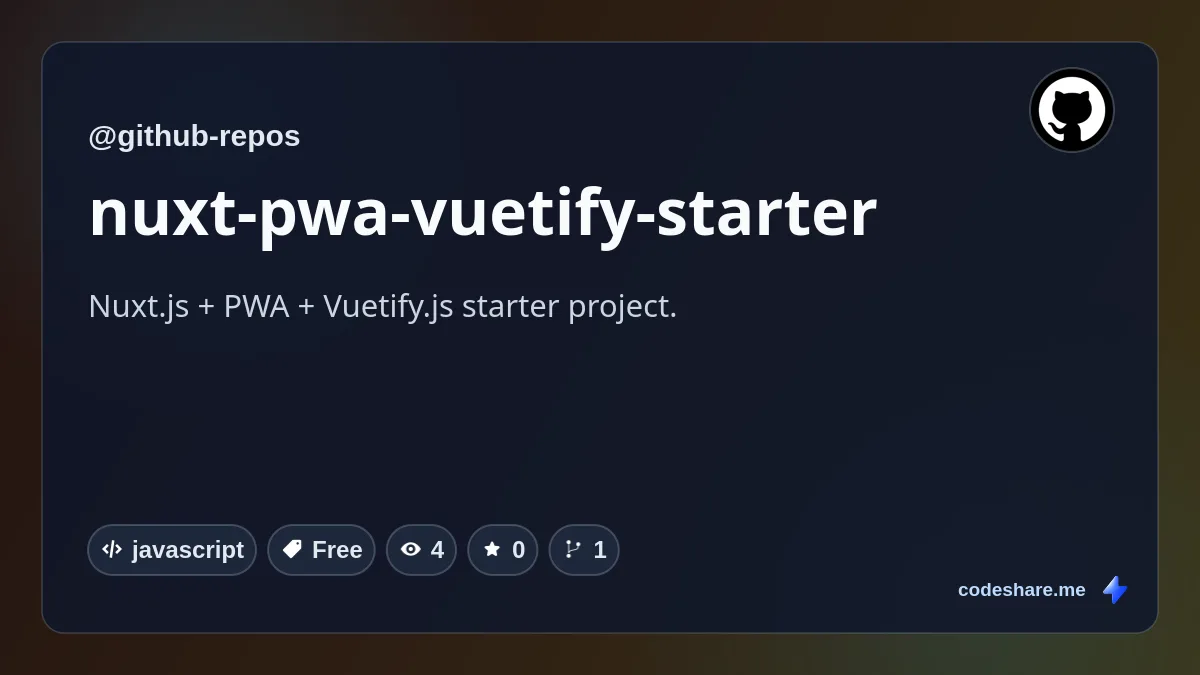 nuxt-pwa-vuetify-starter