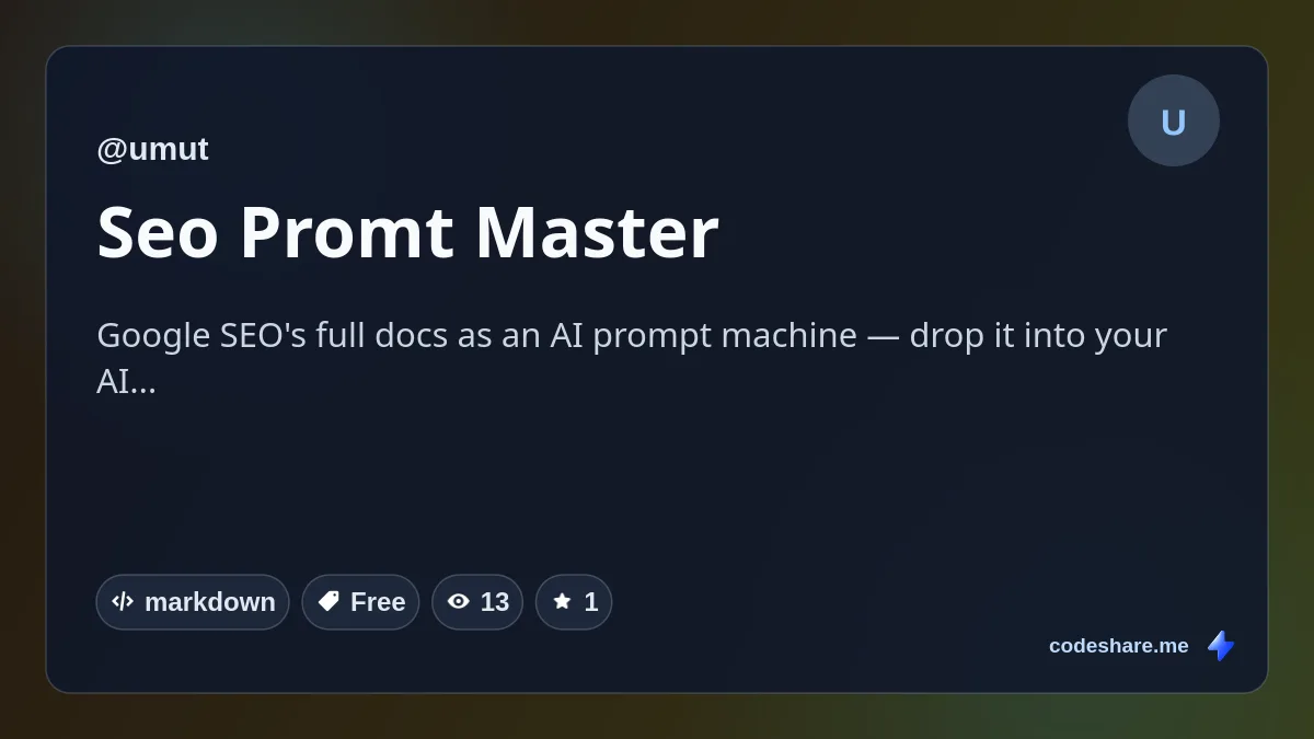 Seo Promt Master