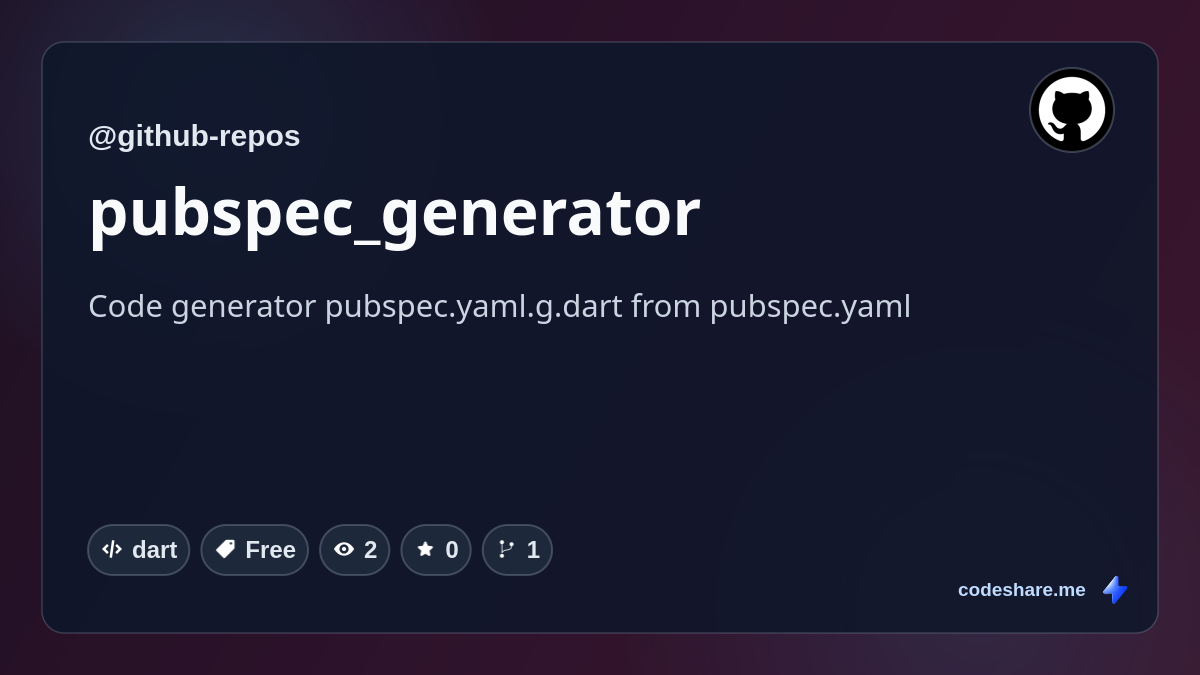 pubspec_generator