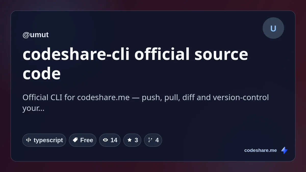 codeshare-cli official source code