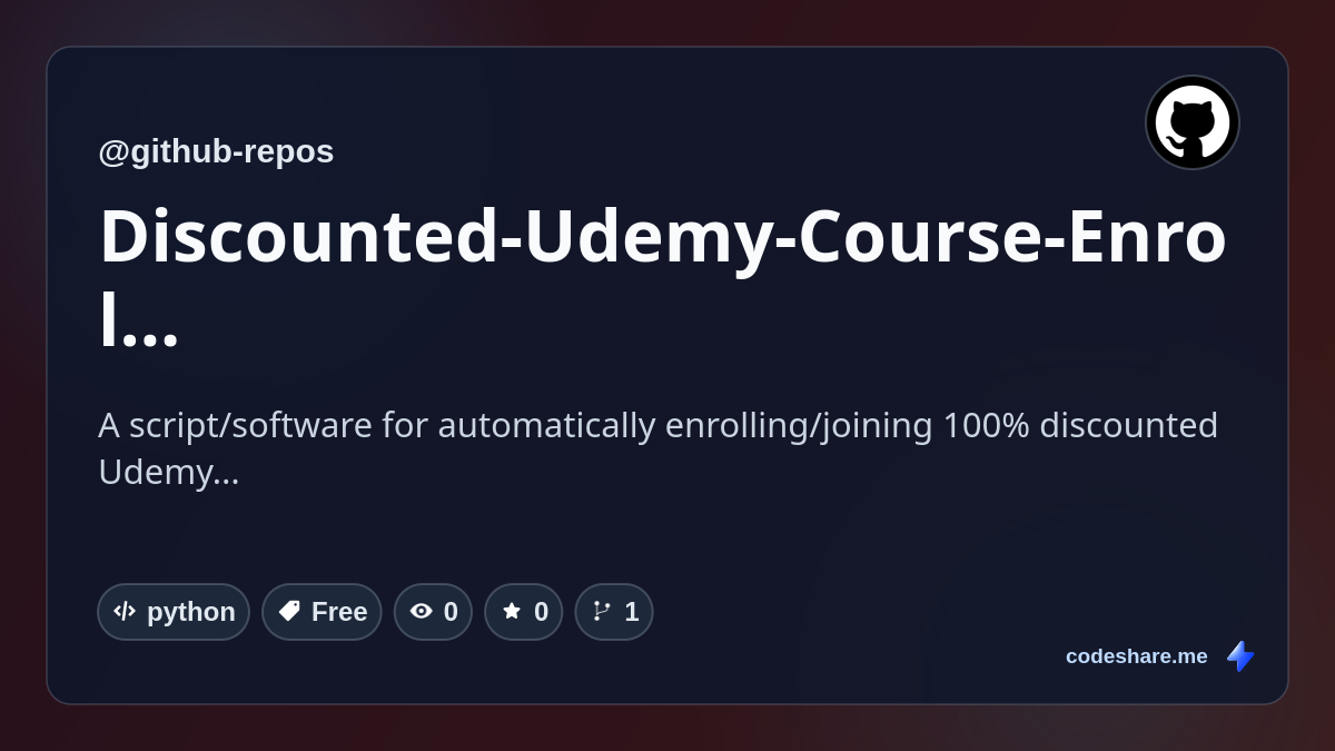 Discounted-Udemy-Course-Enroller