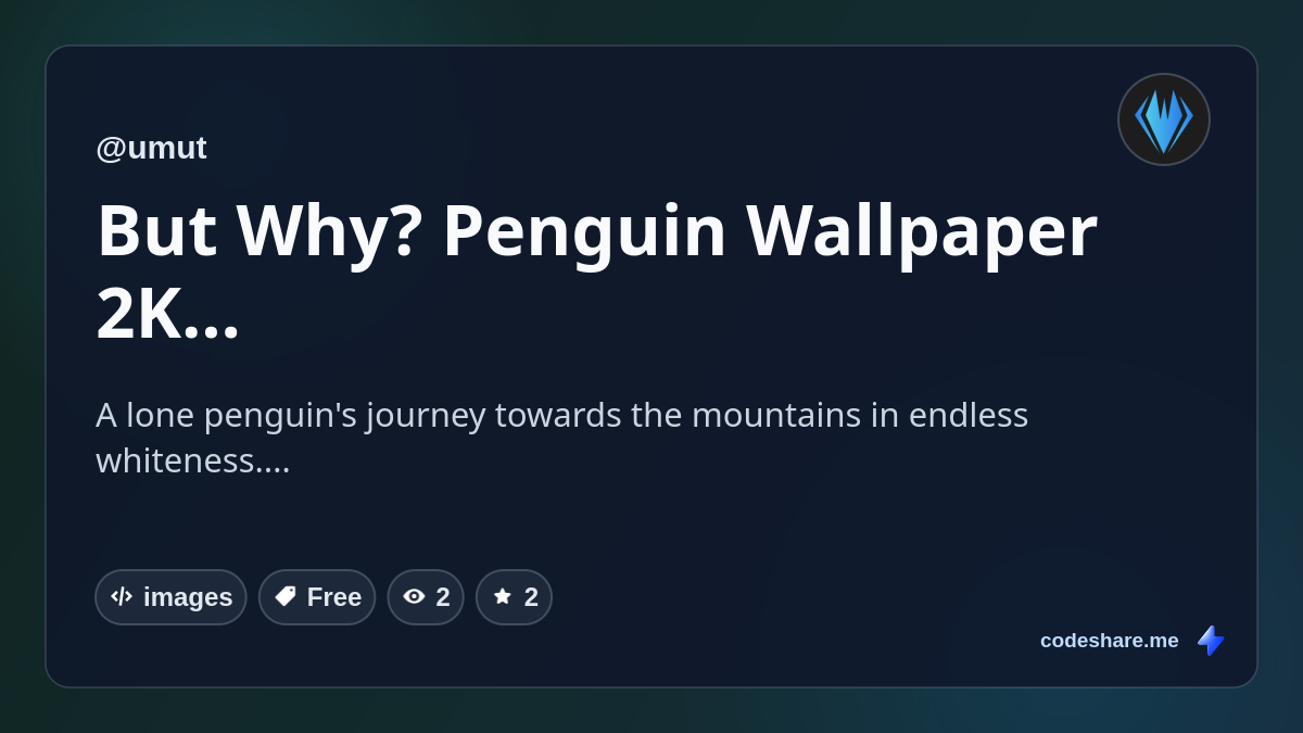 But Why? Penguin Wallpaper 2K Full HDR
