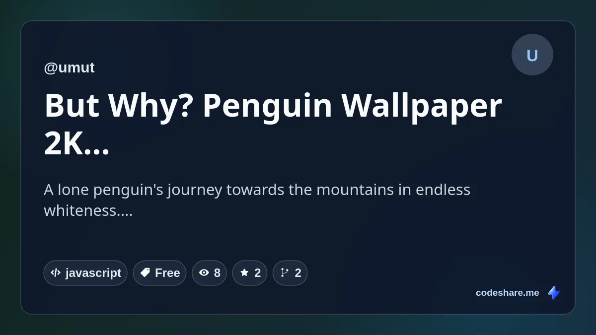 But Why? Penguin Wallpaper 2K Full HDR