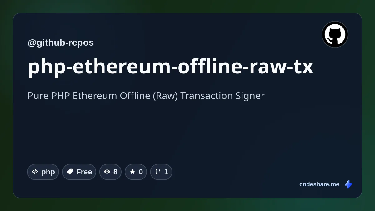 php-ethereum-offline-raw-tx